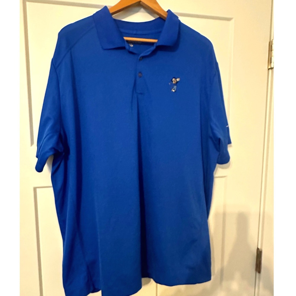 Nike Golf Disney Parks Mickey Mouse Dri-FIT Polo Blue Mens XL Tour Performance